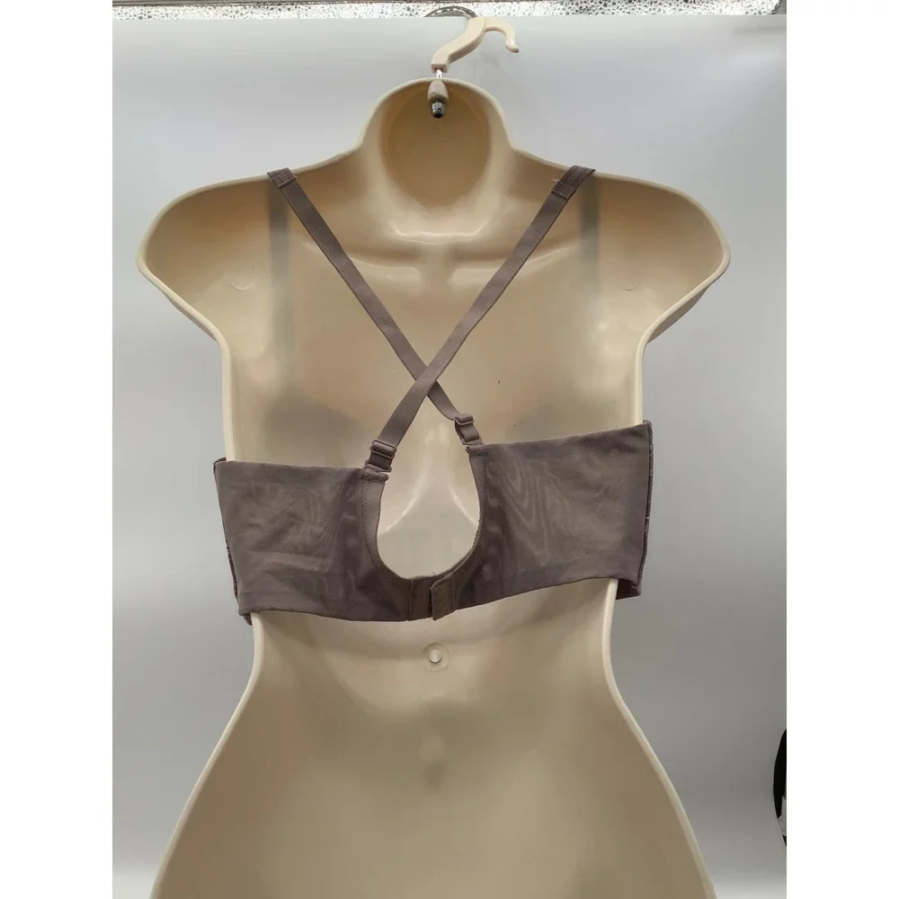Soma Enticing Lift Balconet Bra 36DDD Mauve Taupe Floral Lace Underwire‎ 0816